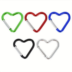 5pcs Heart Shape Carabiner Hooks Aluminum Set