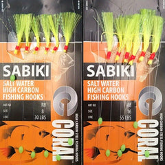 6pcs Sabiki Bait Set High Carbon Hooks Luminous Bead Tandem Hooks