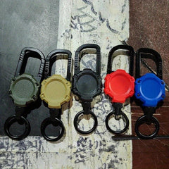 Heavy Duty Retractable ID Card Holder Key Chain For Outdoors