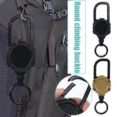 Heavy Duty Retractable ID Card Holder Key Chain For Outdoors