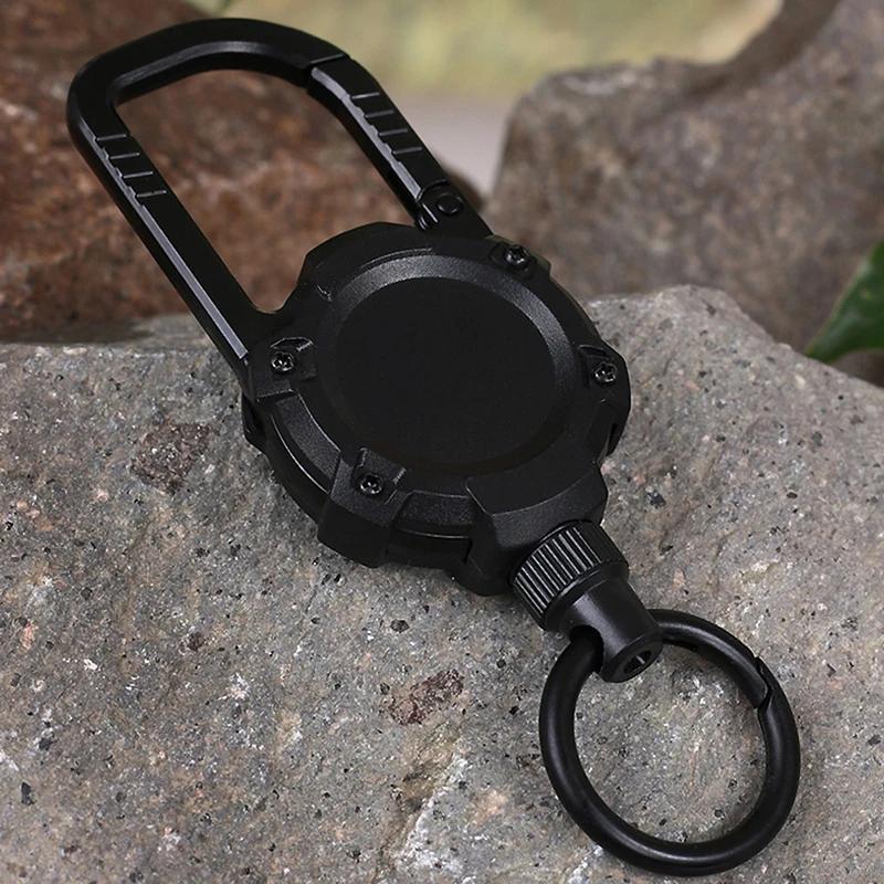 Heavy Duty Retractable ID Card Holder Key Chain For Outdoors