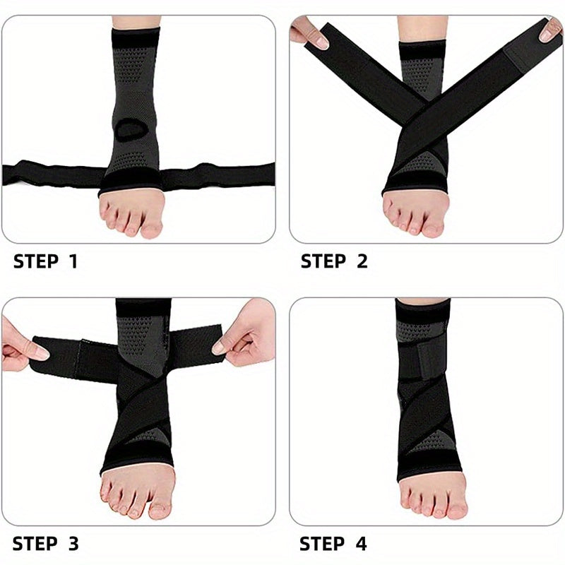 2pcs Ankle Brace Compression Sleeve Sports Bandage Socks Men Women