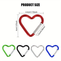 5pcs Heart Shape Carabiner Hooks Aluminum Set