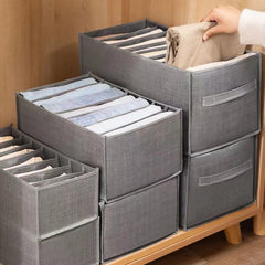 1pc Gray Jeans Storage Bag With Handles Closet Organizer