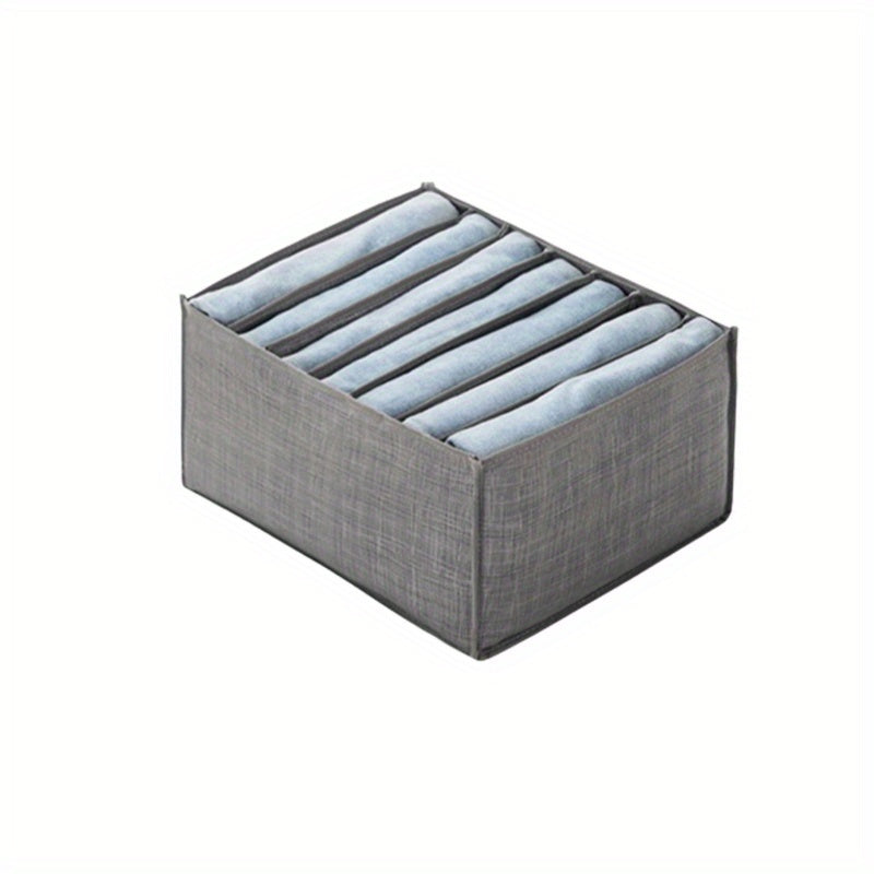 1pc Gray Jeans Storage Bag With Handles Closet Organizer
