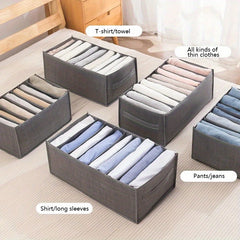 1pc Gray Jeans Storage Bag With Handles Closet Organizer