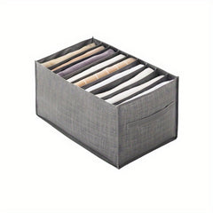 1pc Gray Jeans Storage Bag With Handles Closet Organizer