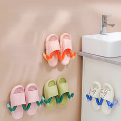 Corner Hanging Slippers Hook Rack Slipper Drain Rack Space Saving Organizer