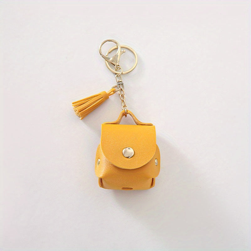 Mini PU Leather Keychain Bag Hanging Ornament