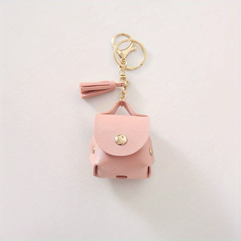 Mini PU Leather Keychain Bag Hanging Ornament