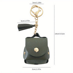 Mini PU Leather Keychain Bag Hanging Ornament