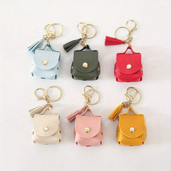 Mini PU Leather Keychain Bag Hanging Ornament