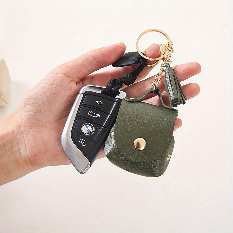 Mini PU Leather Keychain Bag Hanging Ornament