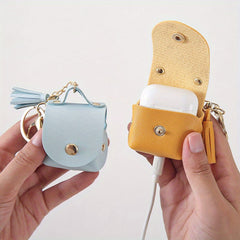 Mini PU Leather Keychain Bag Hanging Ornament