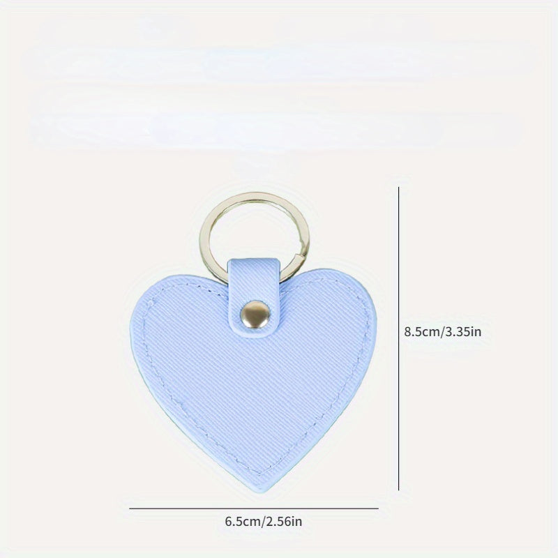 Heart Shaped PU Leather Keychain Metal Car Key Ring Pendant Gift