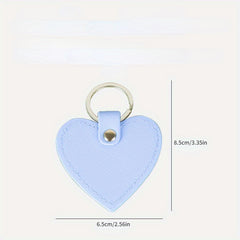Heart Shaped PU Leather Keychain Metal Car Key Ring Pendant Gift