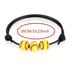 Softball Bracelet Wrist Rope Adjustable Sports Charm Bracelet