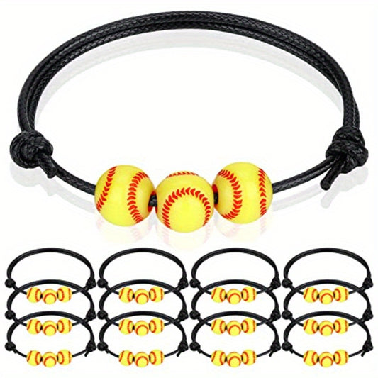 Softball Bracelet Wrist Rope Adjustable Sports Charm Bracelet
