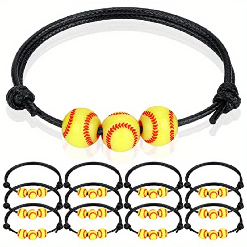 Softball Bracelet Wrist Rope Adjustable Sports Charm Bracelet
