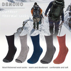Men's Fleece Wool Socks Thick Warm Breathable Sweat Absorbing