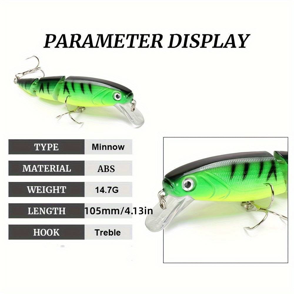 2pcs Realistic Segment Minnow Hard Baits For Fishing 105mm 4 13in 14 7g