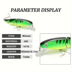 2pcs Realistic Segment Minnow Hard Baits For Fishing 105mm 4 13in 14 7g