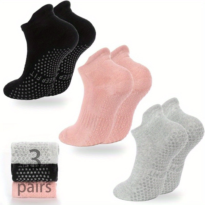 3 Pairs Breathable Yoga Socks Cozy Non-slip Pilates Ballet