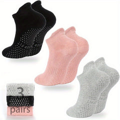 3 Pairs Breathable Yoga Socks Cozy Non-slip Pilates Ballet