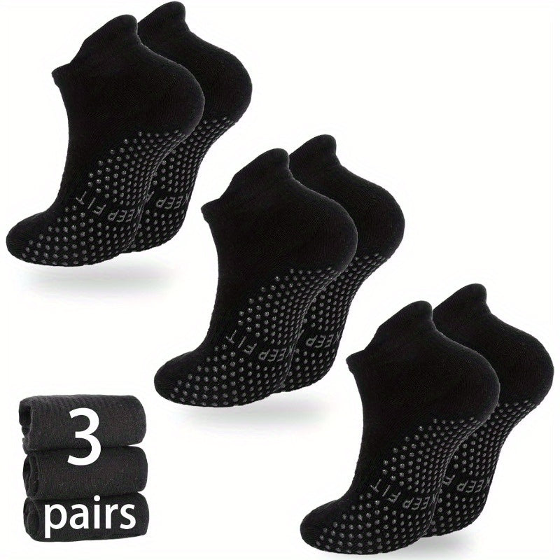3 Pairs Breathable Yoga Socks Cozy Non-slip Pilates Ballet