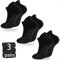 3 Pairs Breathable Yoga Socks Cozy Non-slip Pilates Ballet