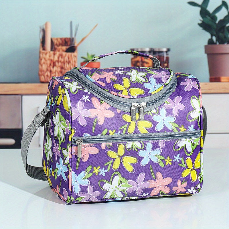 Large Capacity Thermal Lunch Bag Insulated Portable Bag with Zipper