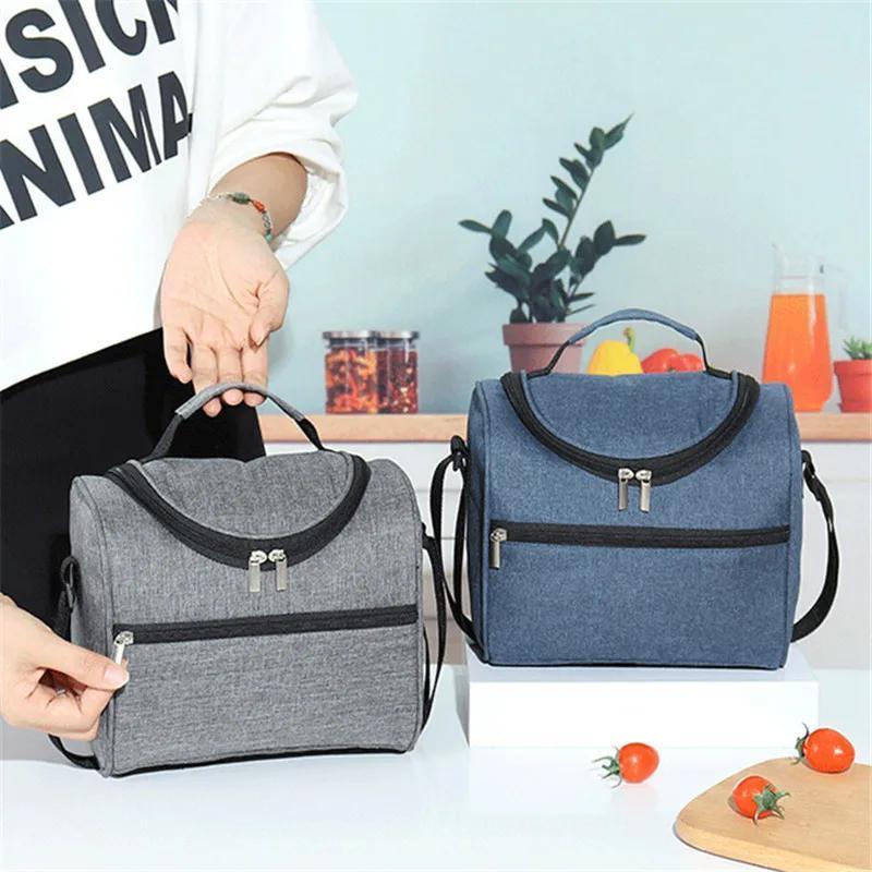 Large Capacity Thermal Lunch Bag Insulated Portable Bag with Zipper