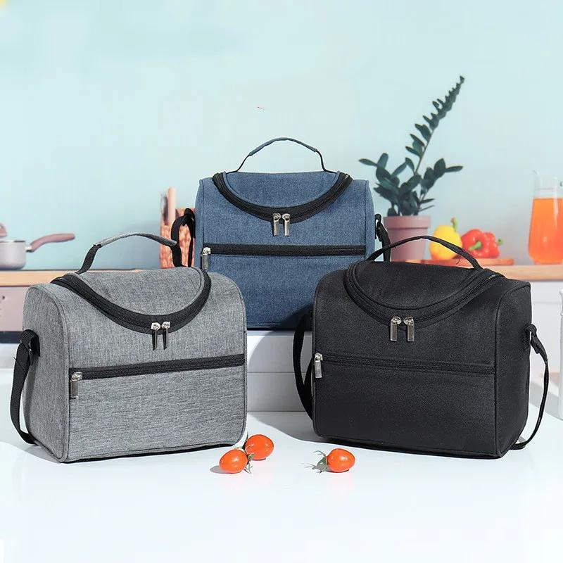 Large Capacity Thermal Lunch Bag Insulated Portable Bag with Zipper