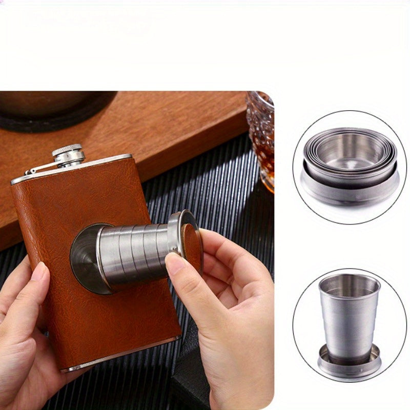 8oz Stainless Steel Hip Flask for Outdoor Camping Travel