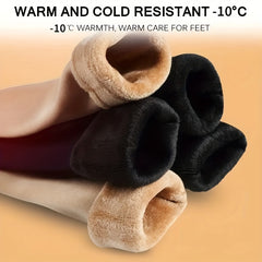 2 Pairs Velvet Warm Crew Socks Thickened Snow Socks Winter Home Socks
