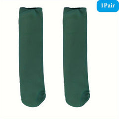 2 Pairs Velvet Warm Crew Socks Thickened Snow Socks Winter Home Socks