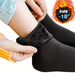 2 Pairs Velvet Warm Crew Socks Thickened Snow Socks Winter Home Socks