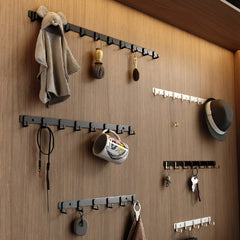 Metal Hook Rack With 5 Hooks Wall Mounted Row Hook