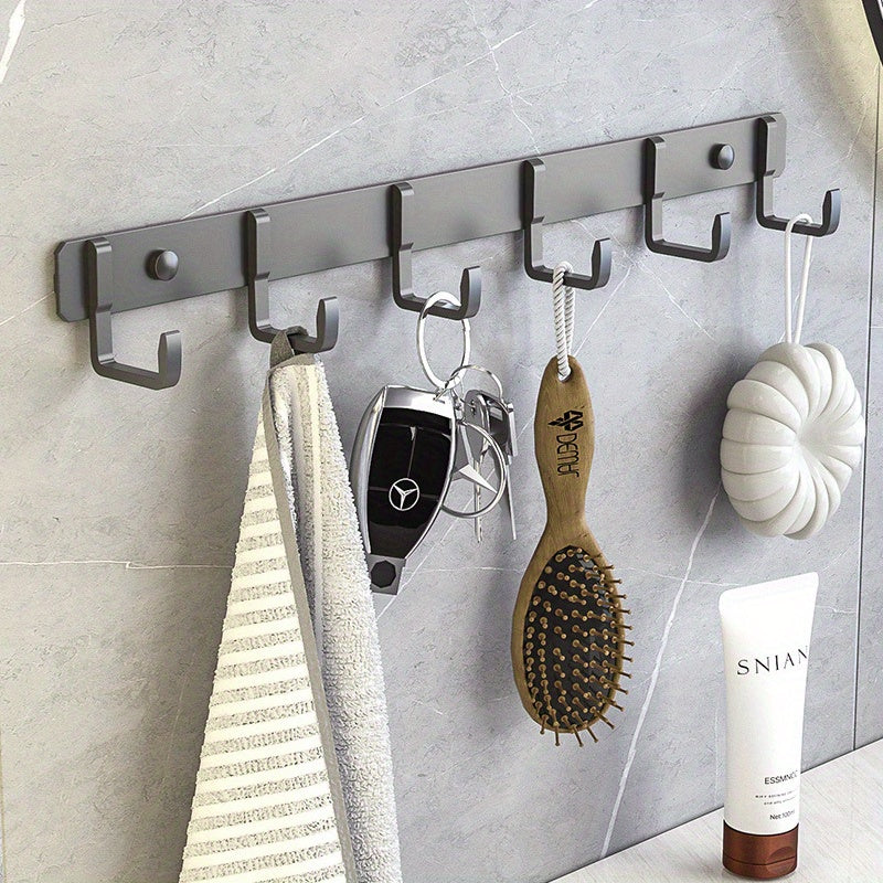 Metal Hook Rack With 5 Hooks Wall Mounted Row Hook