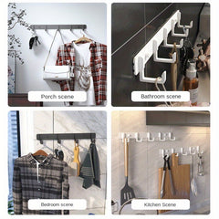 Metal Hook Rack With 5 Hooks Wall Mounted Row Hook