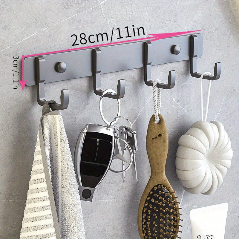 Metal Hook Rack With 5 Hooks Wall Mounted Row Hook