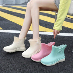 Short Tube Thick Bottom Anti skid Women's Rain Shoes