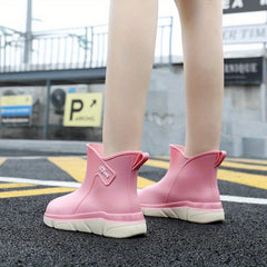 Short Tube Thick Bottom Anti skid Women's Rain Shoes