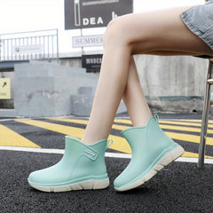 Short Tube Thick Bottom Anti skid Women's Rain Shoes
