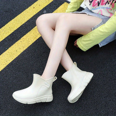 Short Tube Thick Bottom Anti skid Women's Rain Shoes