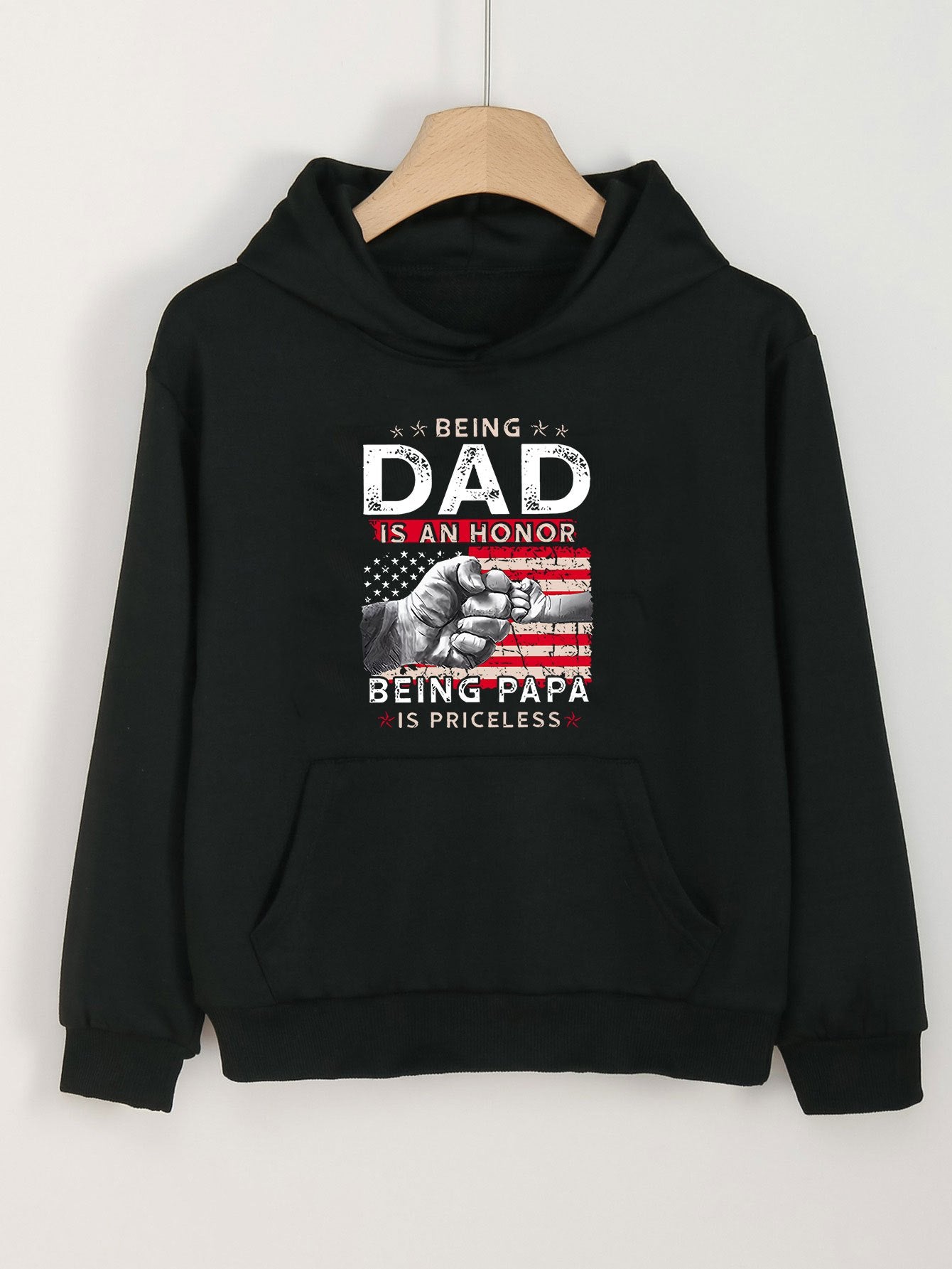 DAD Girls Hoodie Kids Casual Long Sleeve Loose Hooded Sweatshirt