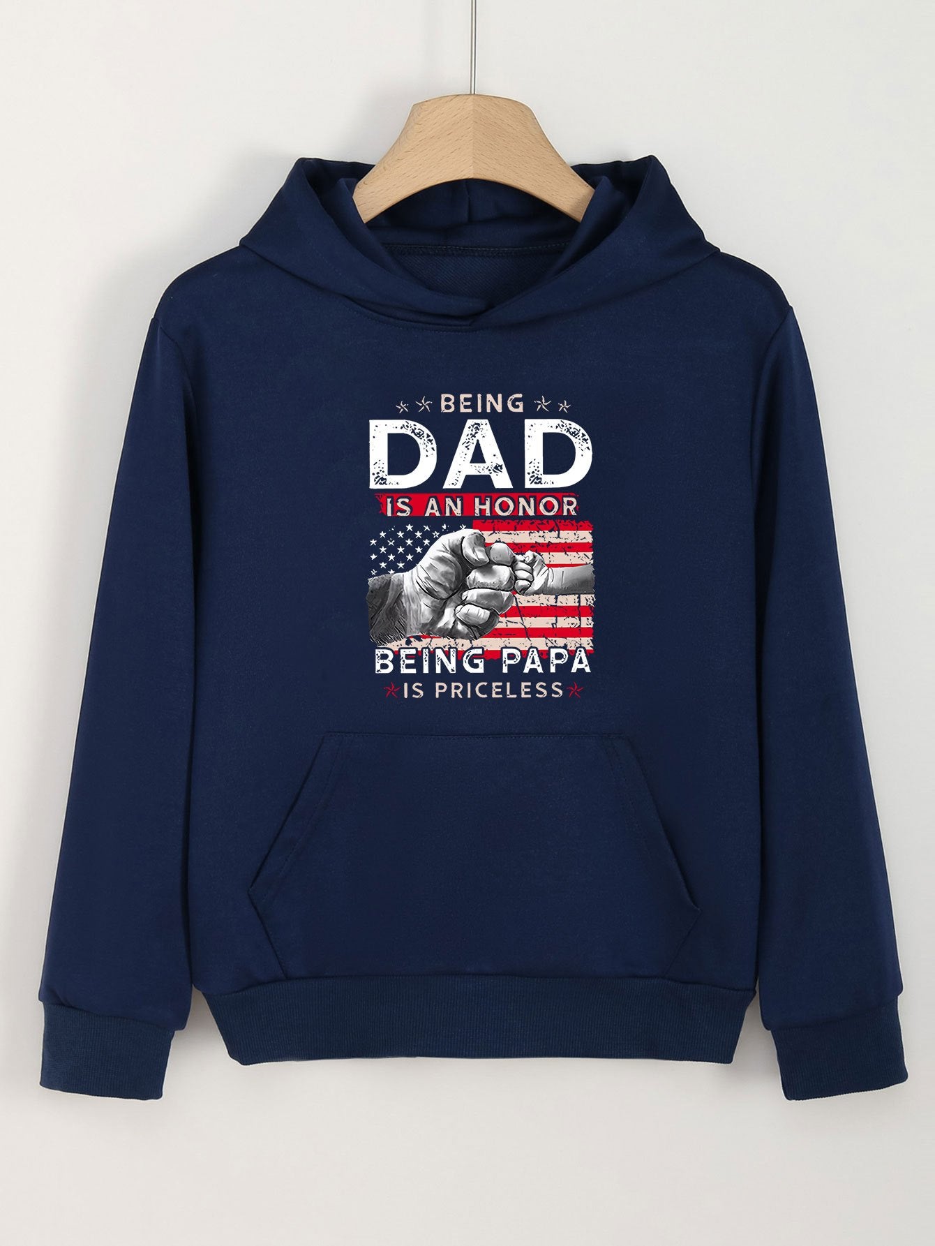 DAD Girls Hoodie Kids Casual Long Sleeve Loose Hooded Sweatshirt