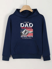 DAD Girls Hoodie Kids Casual Long Sleeve Loose Hooded Sweatshirt