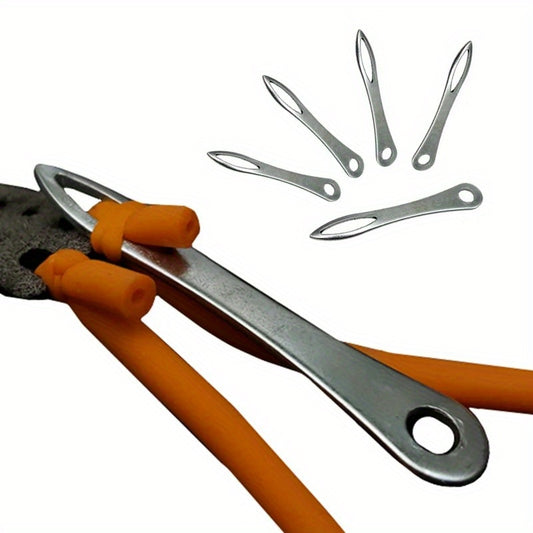 5pcs Stainless Steel Slingshot Rubber Band Insert Tied Assistant