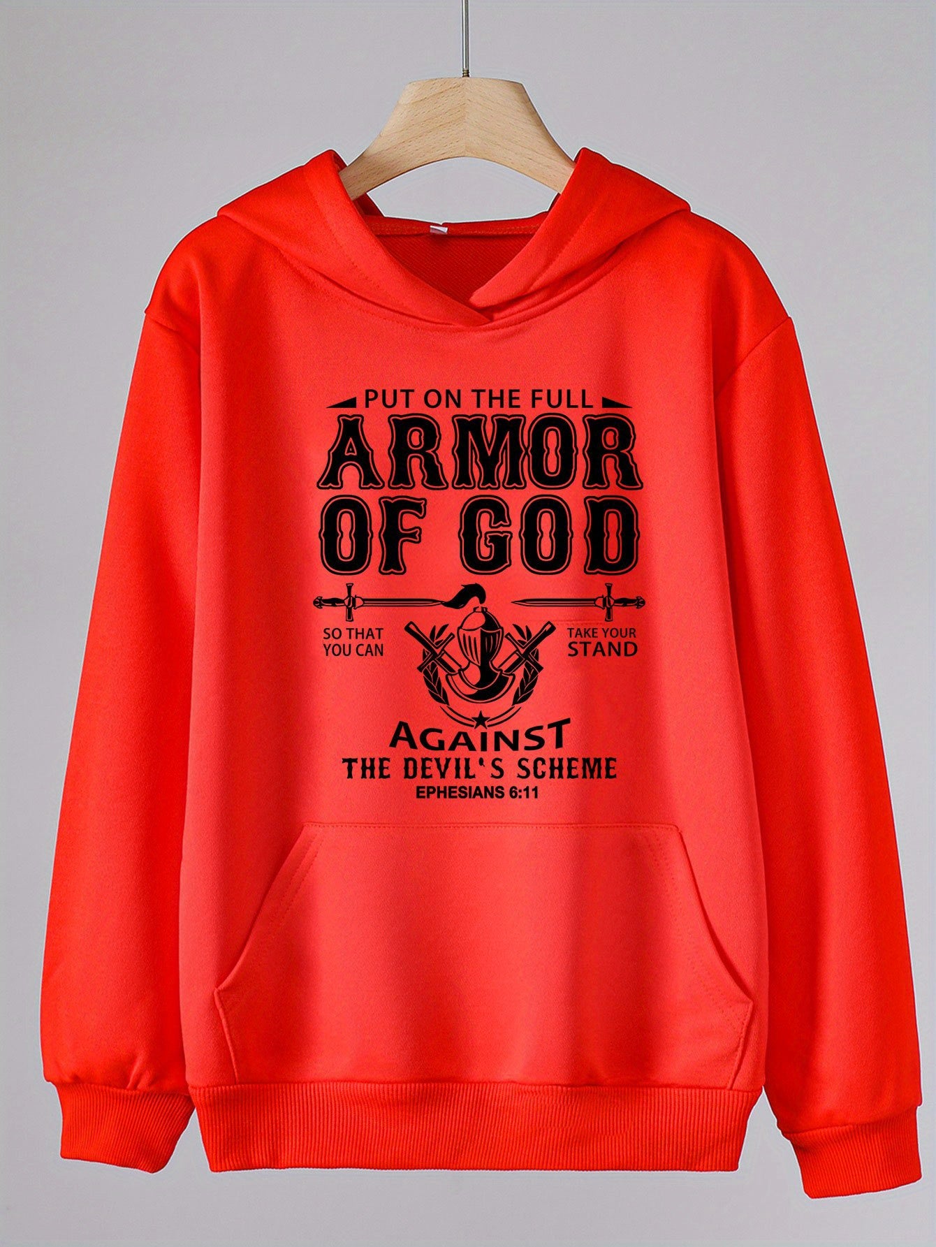 Girls Armor Of God Hoodie Long Sleeve Casual Sweatshirt